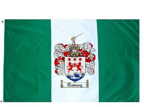 Tasney family crest coat of arms flag