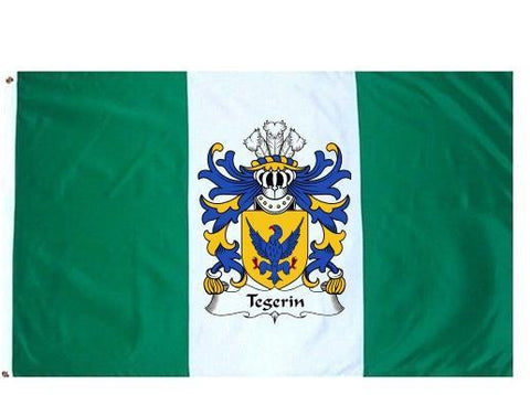 Tegerin family crest coat of arms flag
