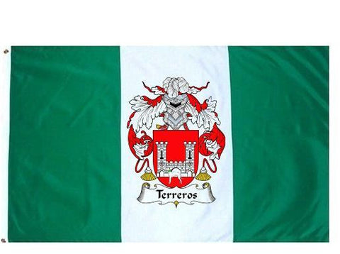 Terreros family crest coat of arms flag