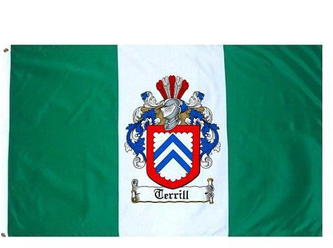 Terrill family crest coat of arms flag