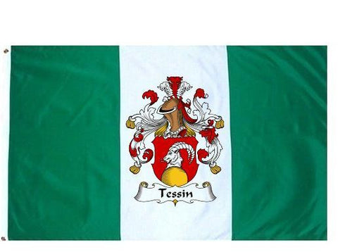Tessin family crest coat of arms flag