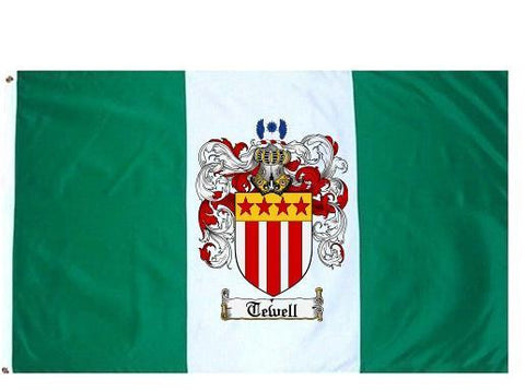 Tewell family crest coat of arms flag