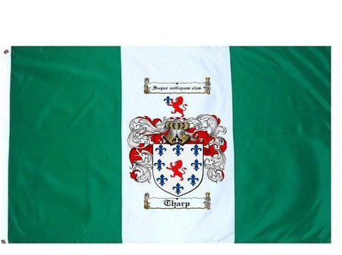 Tharp family crest coat of arms flag