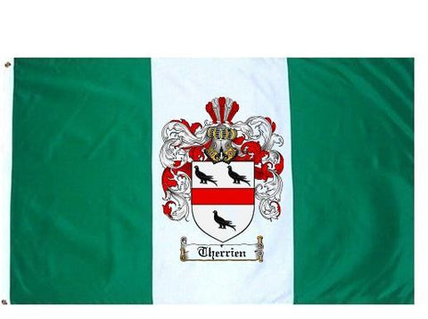 Therrien family crest coat of arms flag