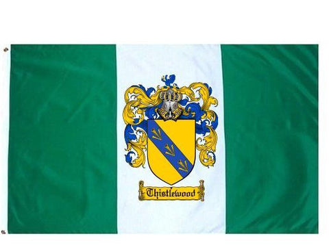 Thistlewood family crest coat of arms flag