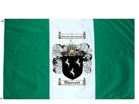 Thorrold family crest coat of arms flag