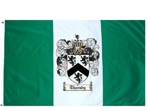 Thorsby family crest coat of arms flag