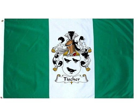 Tischer family crest coat of arms flag