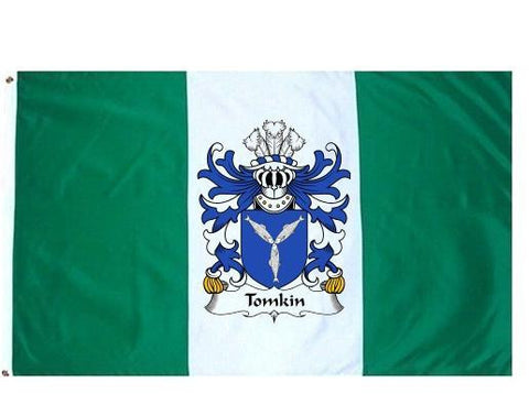 Tomkin family crest coat of arms flag