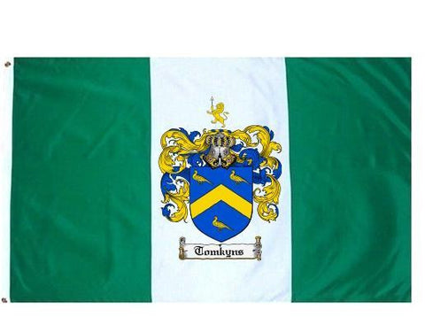 Tomkyns family crest coat of arms flag