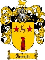 Toretti coat of arms family crest download