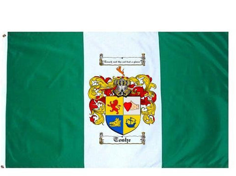 Toshe family crest coat of arms flag