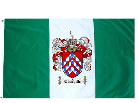 Tourville family crest coat of arms flag