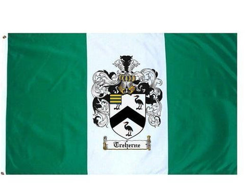 Treherne family crest coat of arms flag