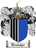 Trencher coat of arms family crest download