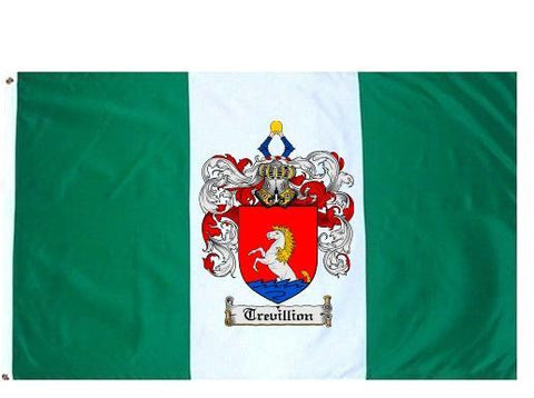 Trevillion family crest coat of arms flag