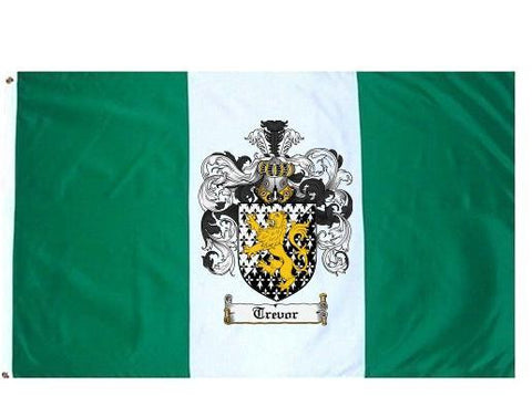 Trevor family crest coat of arms flag