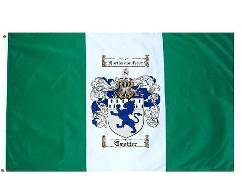 Trotter family crest coat of arms flag