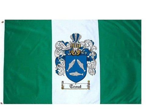Trout family crest coat of arms flag
