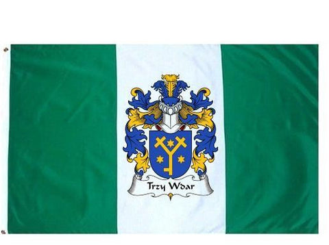 Trzywdar family crest coat of arms flag