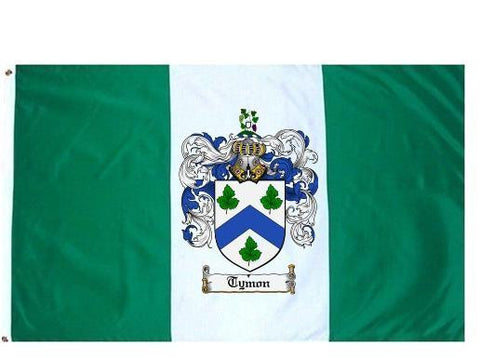 Tymon family crest coat of arms flag