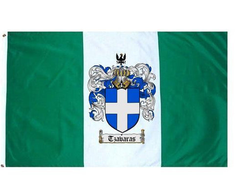 Tzavaras family crest coat of arms flag