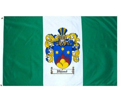 Uhland family crest coat of arms flag