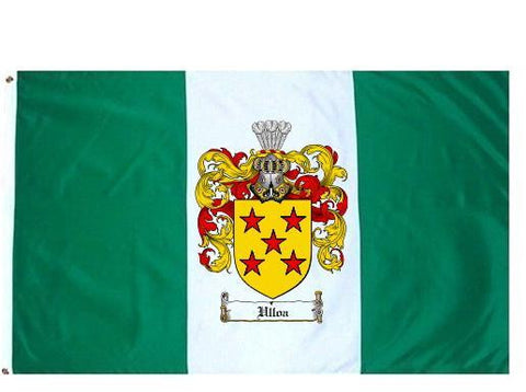 Ulloa family crest coat of arms flag