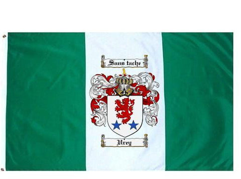 Urey family crest coat of arms flag