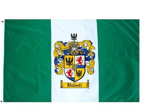Valenti family crest coat of arms flag