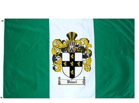 Vanci family crest coat of arms flag