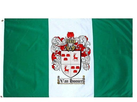 Vanhooser family crest coat of arms flag