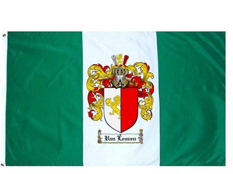Vanleuven family crest coat of arms flag
