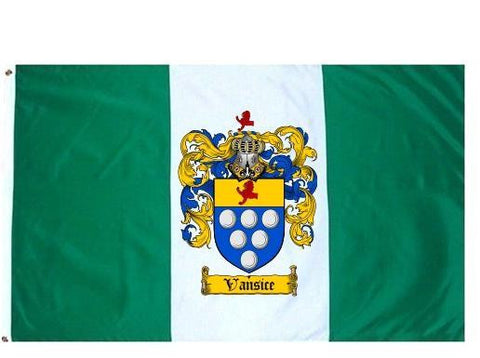 Vansice family crest coat of arms flag