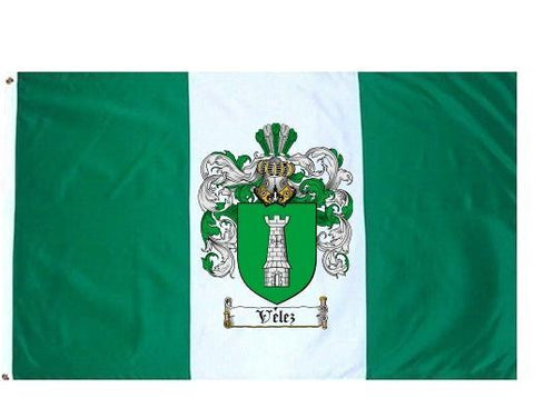 Velez family crest coat of arms flag