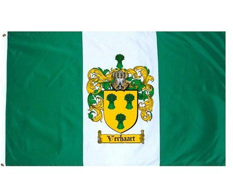 Verhaart family crest coat of arms flag