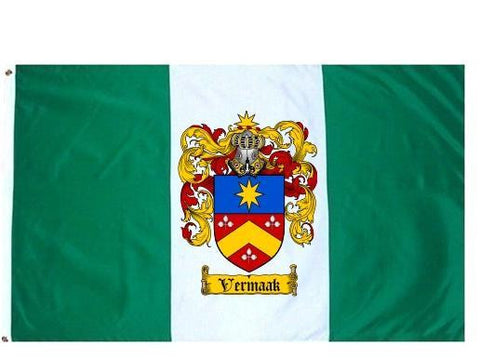 Vermaak family crest coat of arms flag