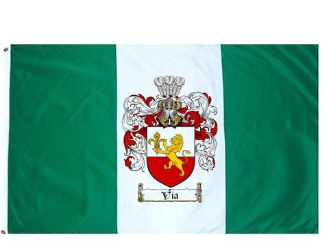 Via family crest coat of arms flag