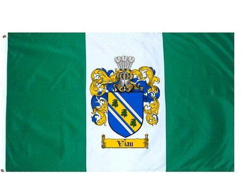 Viau family crest coat of arms flag