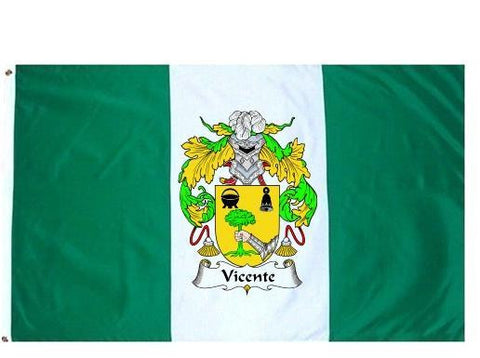 Vicente family crest coat of arms flag