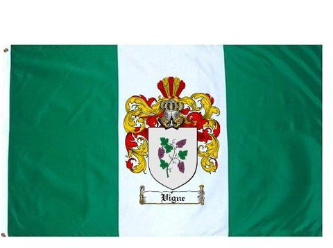 Vigne family crest coat of arms flag