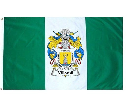 Villamil family crest coat of arms flag