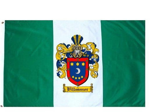 Villasenor family crest coat of arms flag
