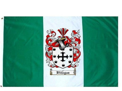 Villegas family crest coat of arms flag