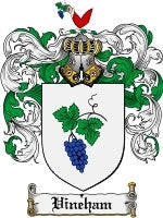 Vineham coat of arms family crest download