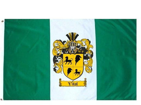 Vital family crest coat of arms flag