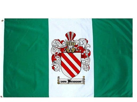 Vonbrunner family crest coat of arms flag