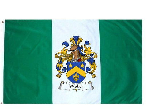 Waber family crest coat of arms flag