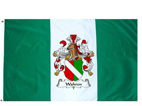 Wahren family crest coat of arms flag