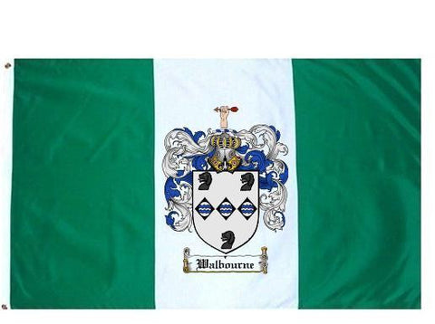 Walbourne family crest coat of arms flag